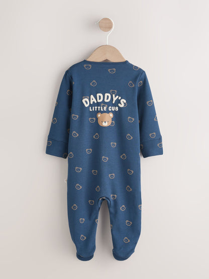 Navy Daddys Little Cub Baby Family Sleepsuit (0-2yrs)