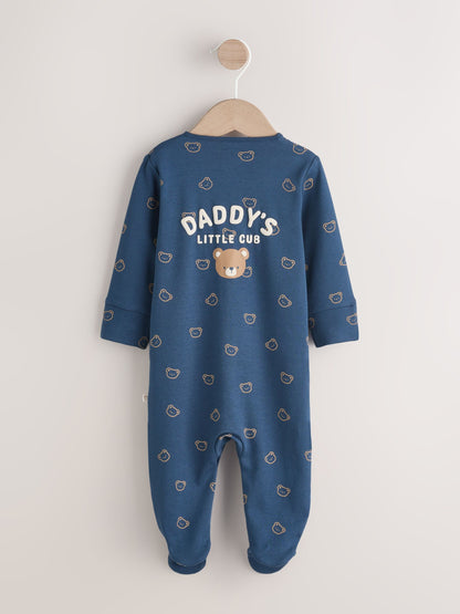 Navy Daddys Little Cub Baby Family Sleepsuit (0-2yrs) image 8