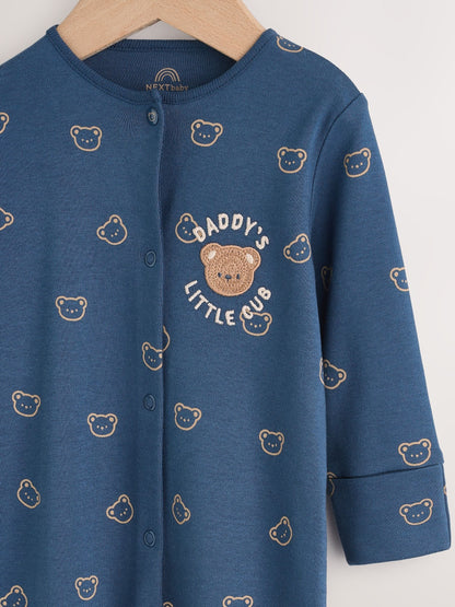 Navy Daddys Little Cub Baby Family Sleepsuit (0-2yrs)