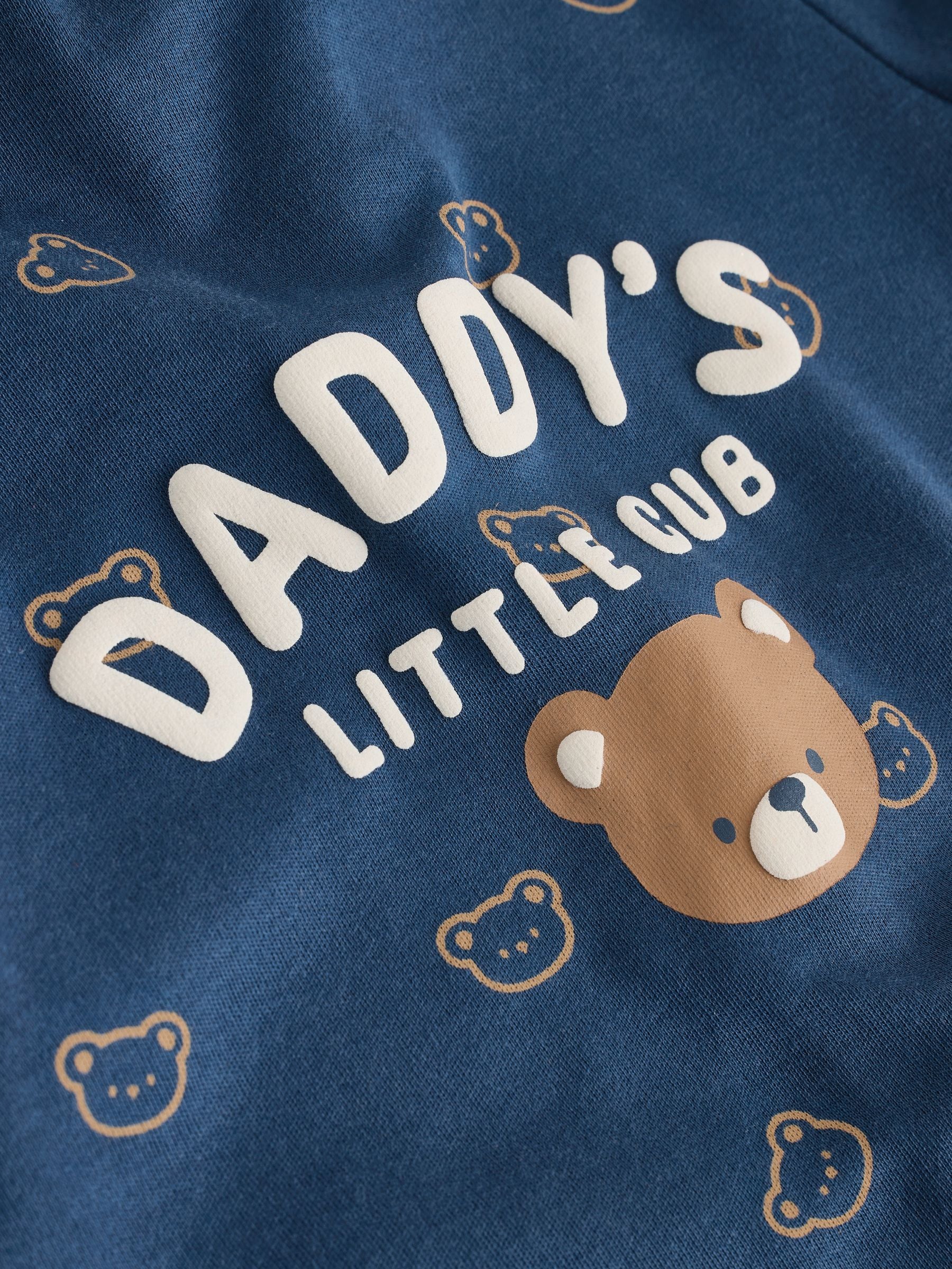 Navy Daddys Little Cub Baby Family Sleepsuit (0-2yrs) image 9