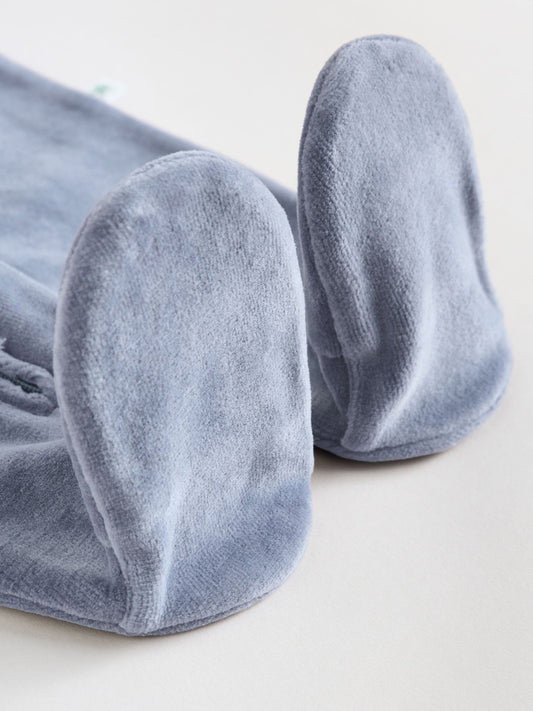 Blue Baby Velour Two Way Zip Sleepsuits 2 Pack (0mths-2yrs) image 3