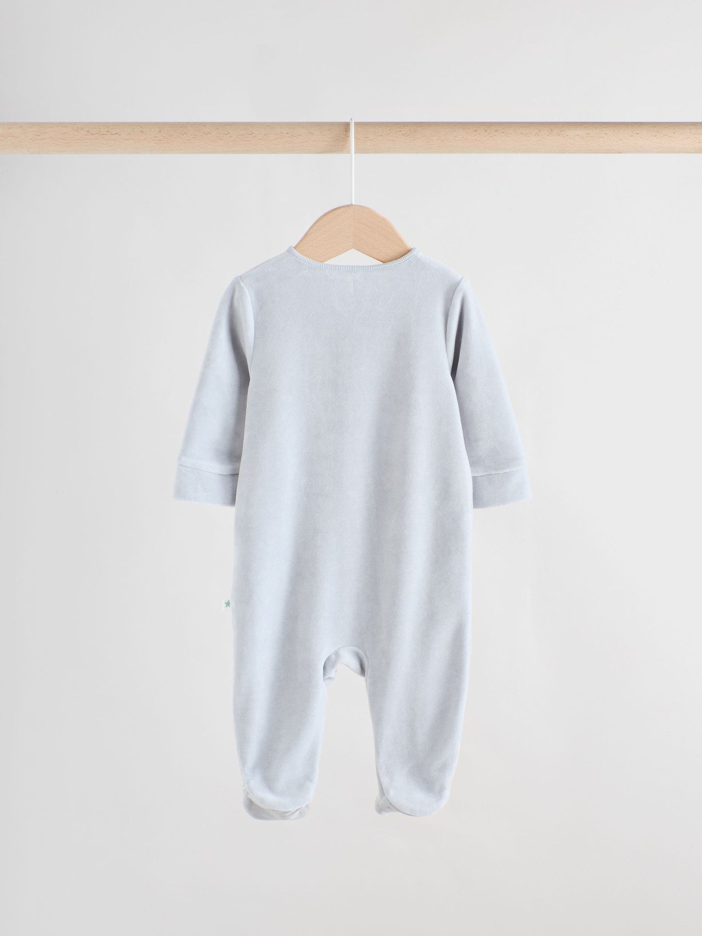 Blue Baby Velour Two Way Zip Sleepsuits 2 Pack (0mths-2yrs)