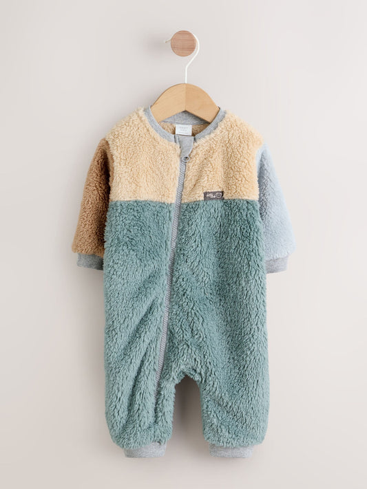 Minerals Colour Blocked Fleece Sleepsuit
