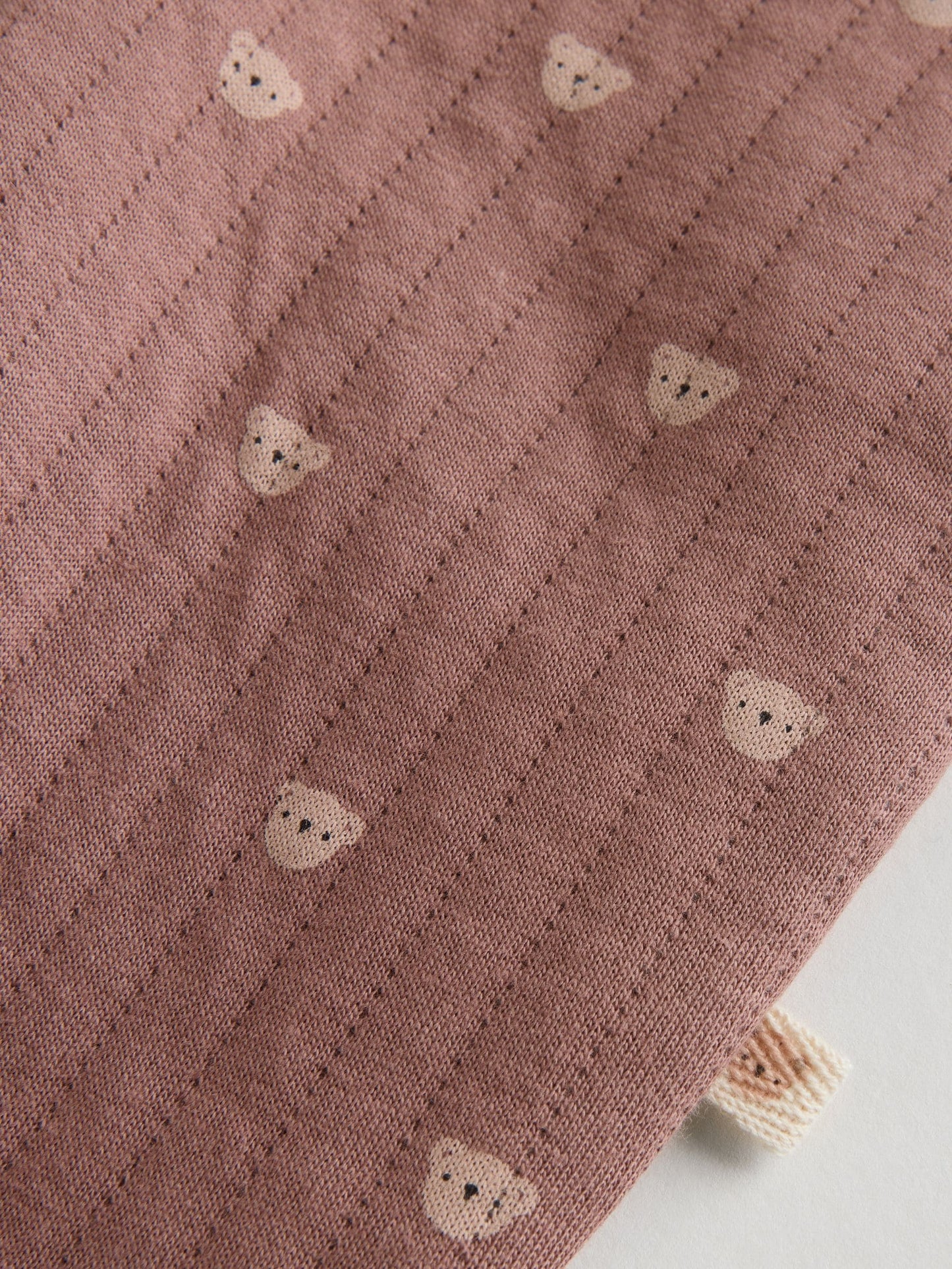Brown Baby Quilted Bear Sleepsuits 2 Pack image 6
