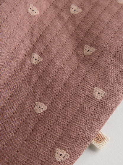 Brown Baby Quilted Bear Sleepsuits 2 Pack image 6