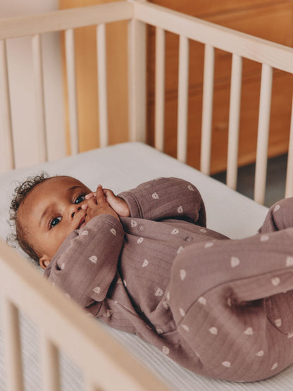 Brown Baby Quilted Bear Sleepsuits 2 Pack