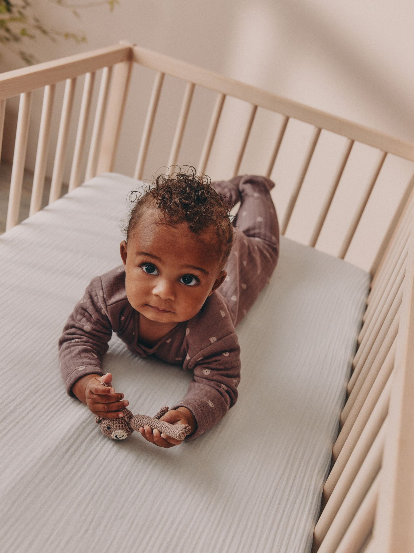 Brown Baby Quilted Bear Sleepsuits 2 Pack