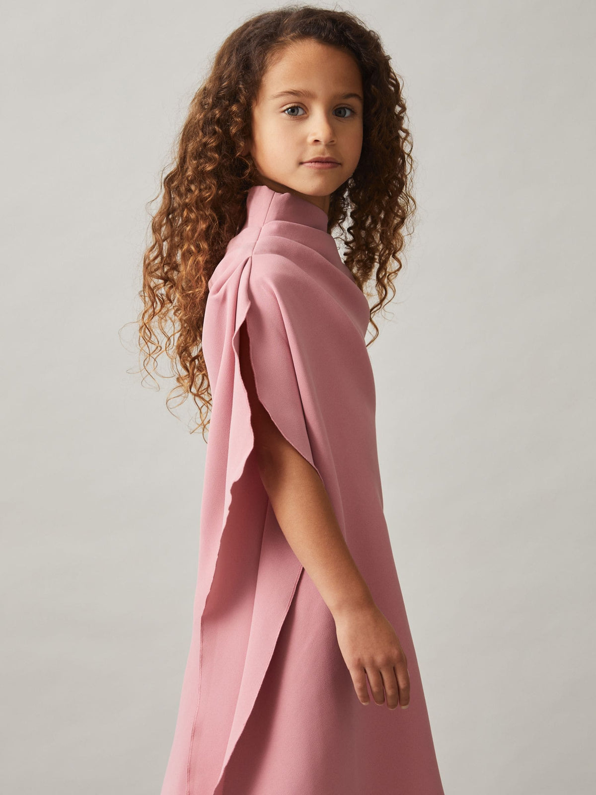 Reiss Pink Ellery 4-9 yrs One-Shoulder Draped Dress - image 1
