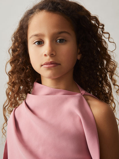 Reiss Pink Ellery 4-9 yrs One-Shoulder Draped Dress - image 3