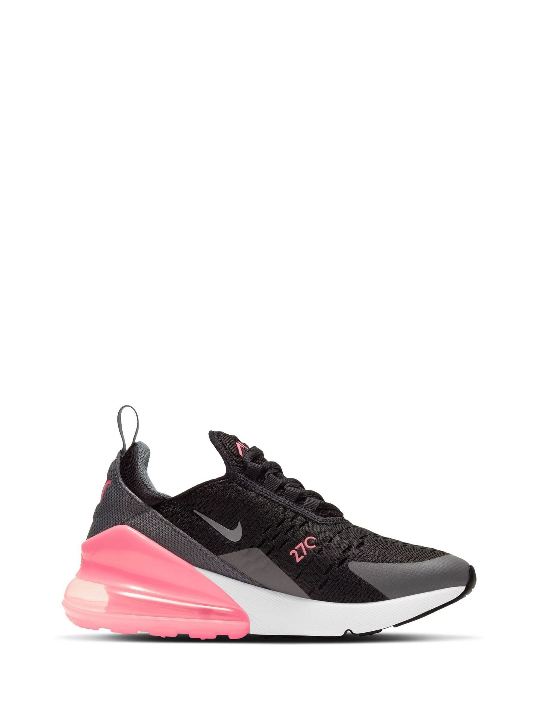 Nike Black/Pink White Youth Air Max 270 Trainers image 3