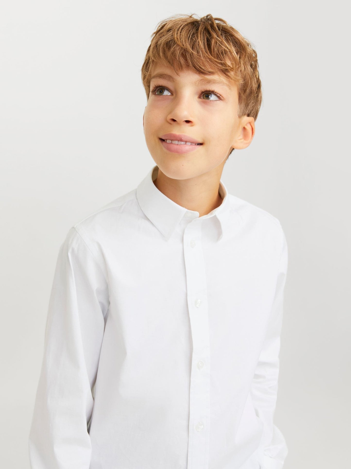 Dsiney Kidz - JACK & JONES Junior White Stretch Long Sleeve Shirt image 3