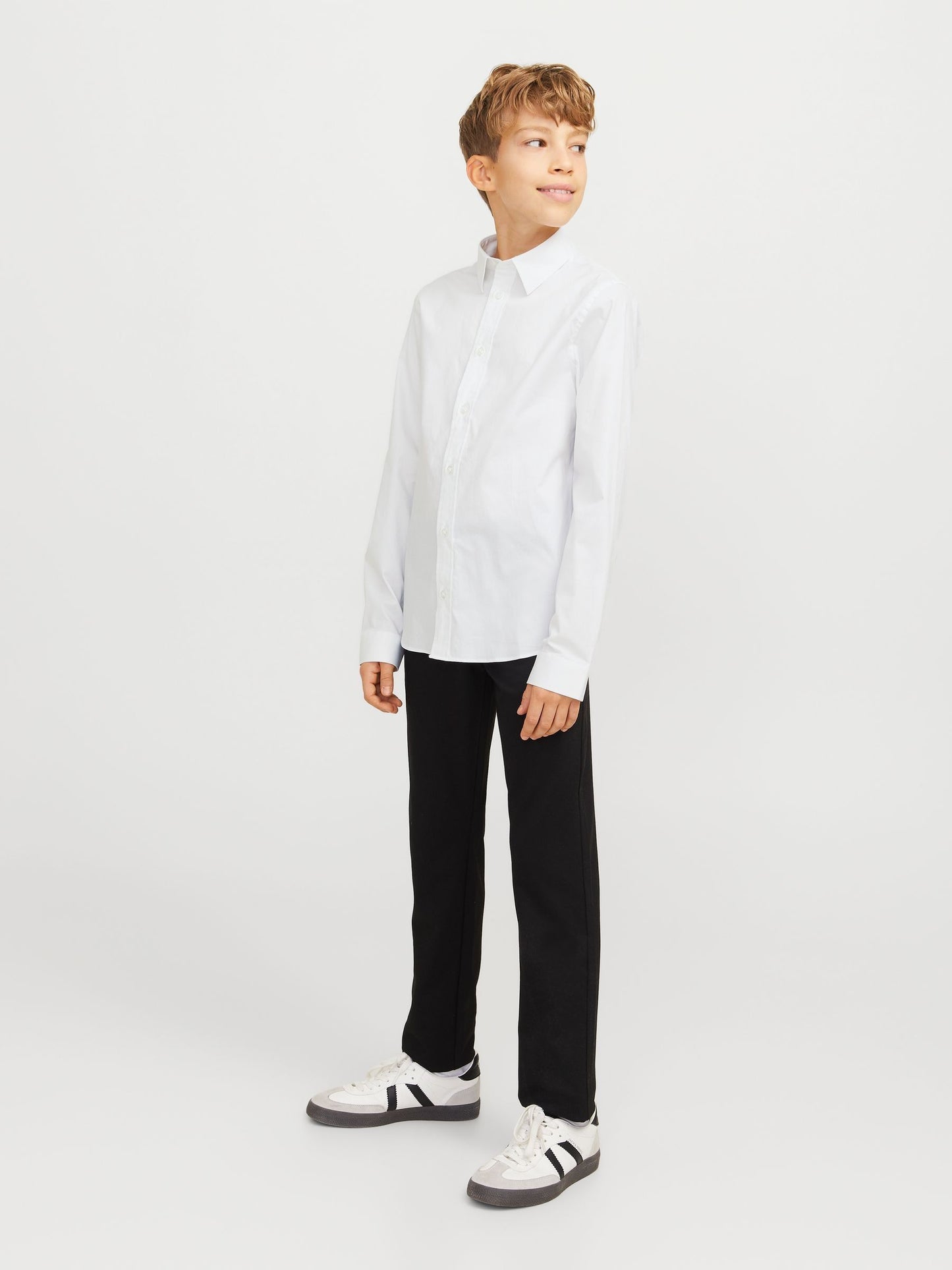 Dsiney Kidz - JACK & JONES Junior White Stretch Long Sleeve Shirt image 4