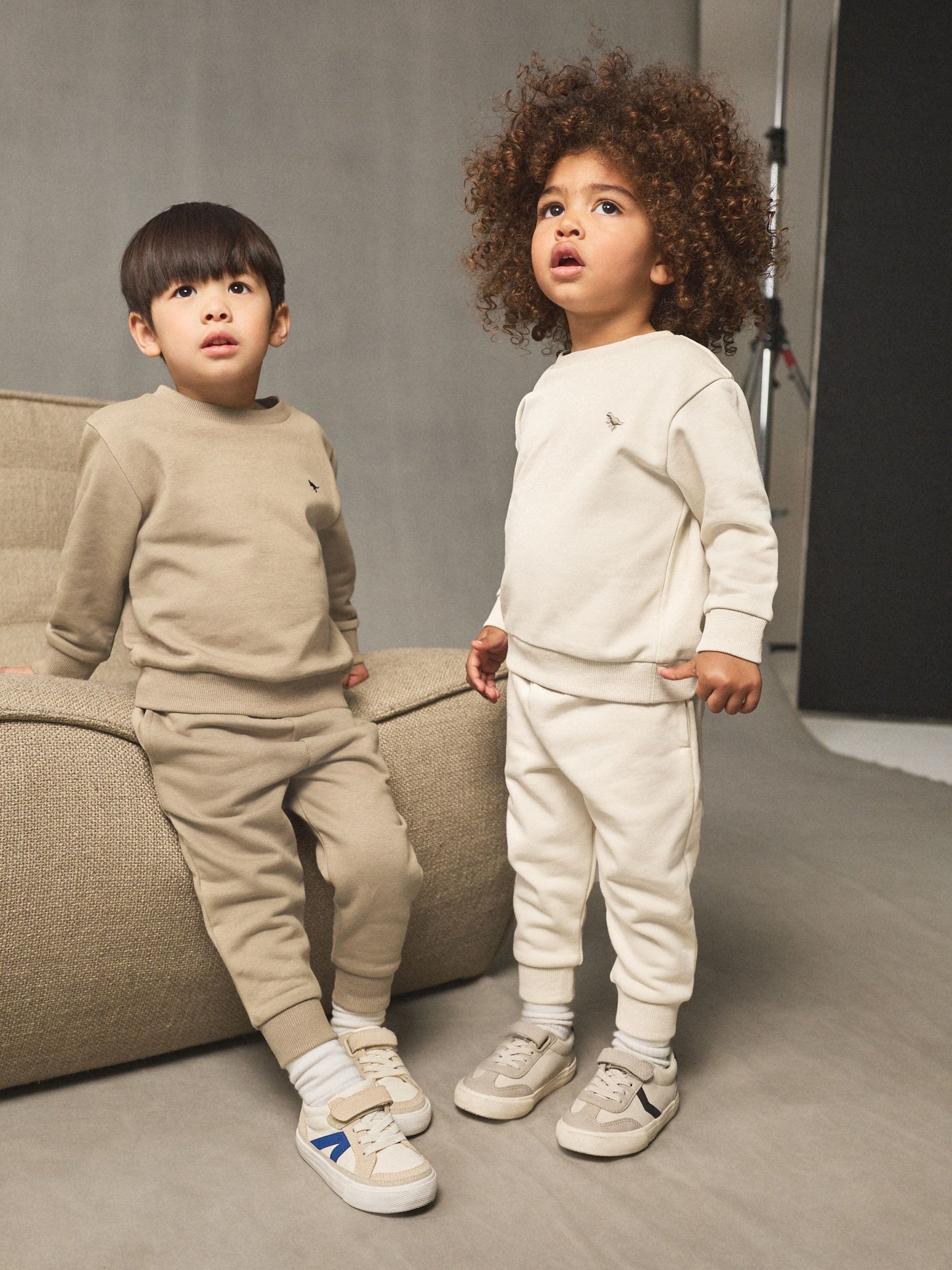 Off White/Cement Sweatshirt and Joggers Set 2 Pack (3mths-7yrs) image 1