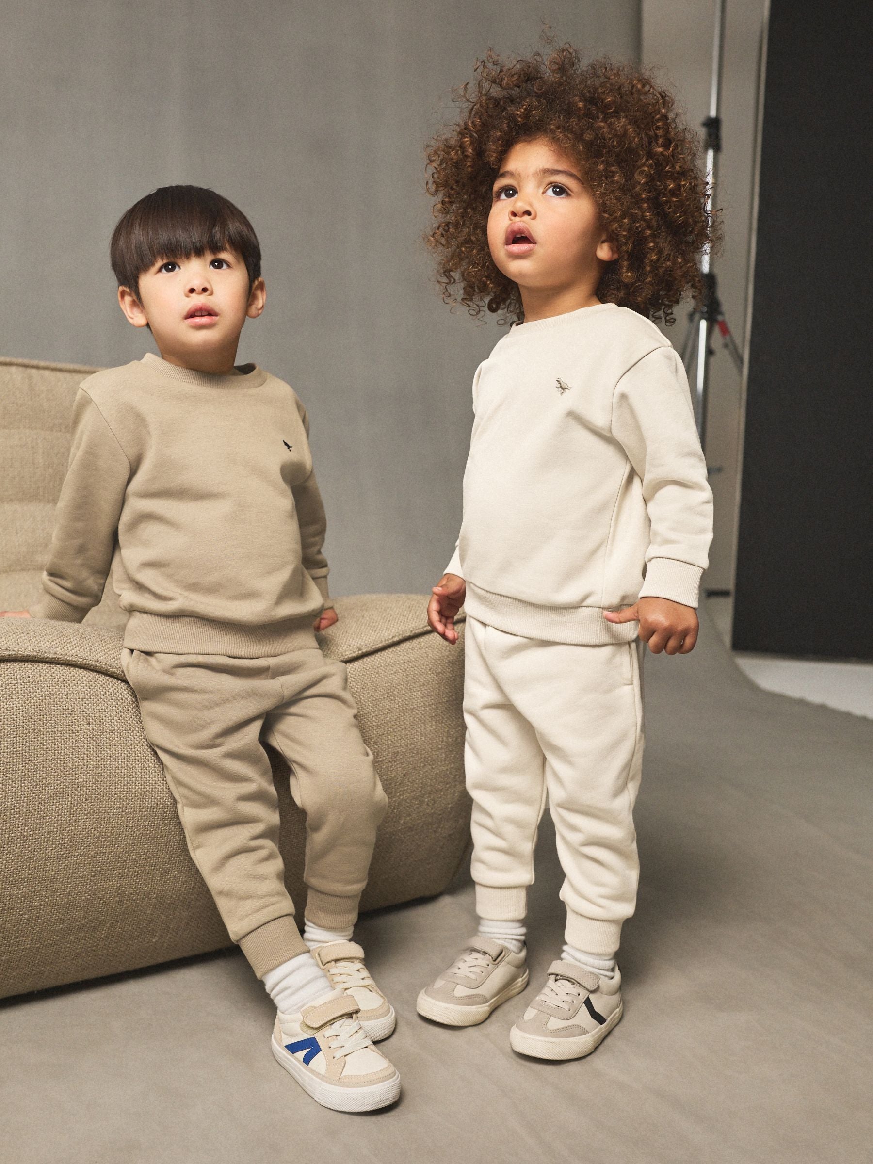 Off White/Cement Sweatshirt and Joggers Set 2 Pack (3mths-7yrs) image 1
