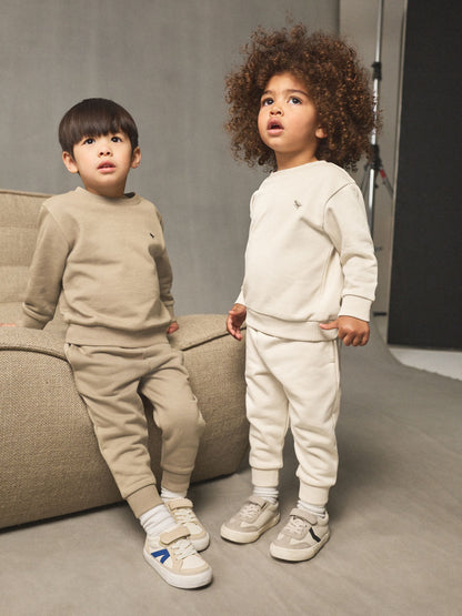 Off White/Cement Sweatshirt and Joggers Set 2 Pack (3mths-7yrs) image 1