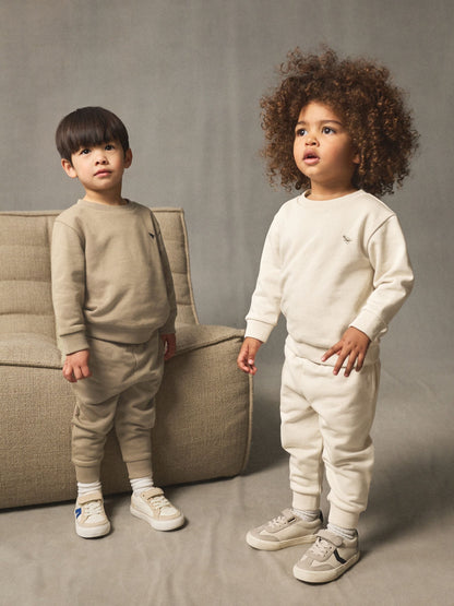Off White/Cement Sweatshirt and Joggers Set 2 Pack (3mths-7yrs) image 2