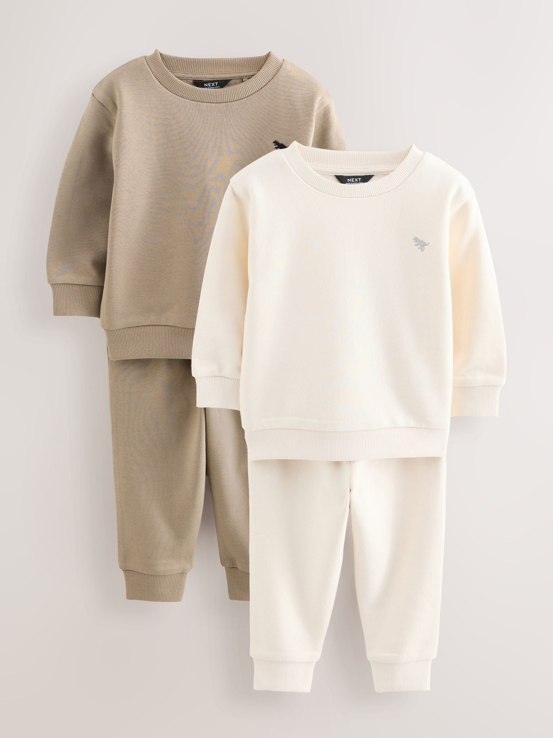Off White/Cement Sweatshirt and Joggers Set 2 Pack (3mths-7yrs) image 3