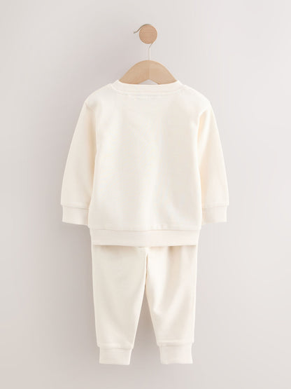 Off White/Cement Sweatshirt and Joggers Set 2 Pack (3mths-7yrs) image 5