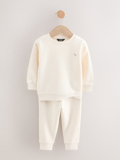 Off White/Cement Sweatshirt and Joggers Set 2 Pack (3mths-7yrs) image 6