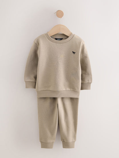 Off White/Cement Sweatshirt and Joggers Set 2 Pack (3mths-7yrs) image 7
