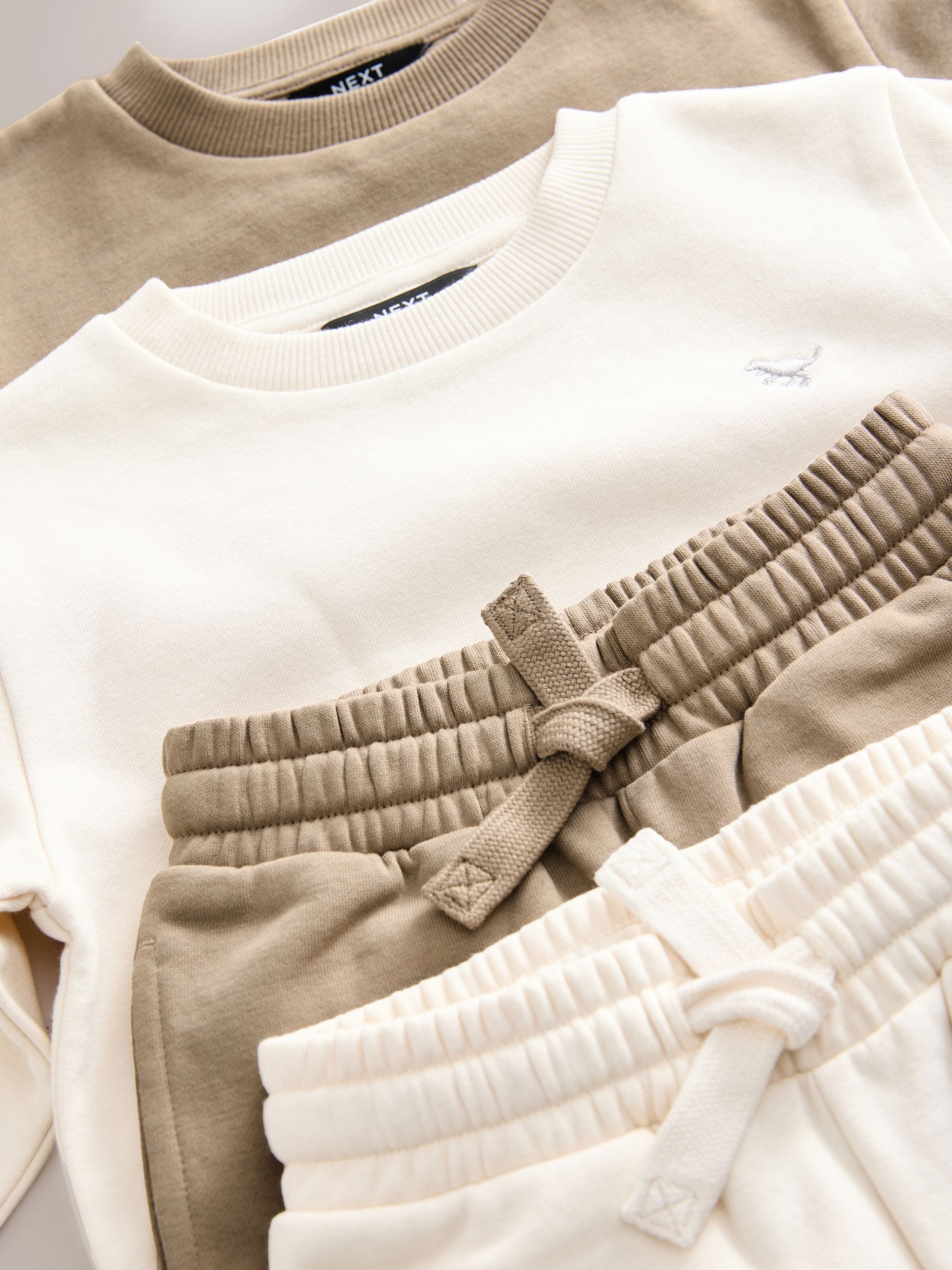 Off White/Cement Sweatshirt and Joggers Set 2 Pack (3mths-7yrs) image 9