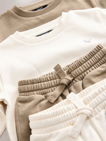 Off White/Cement Sweatshirt and Joggers Set 2 Pack (3mths-7yrs) image 9