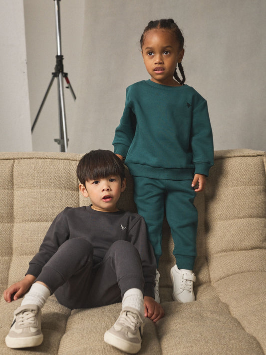 Charcoal Grey/Green Sweatshirt and Joggers Set 2 Pack (3mths-7yrs) image 1