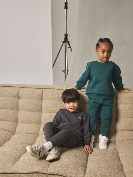 Charcoal Grey/Green Sweatshirt and Joggers Set 2 Pack (3mths-7yrs) image 3