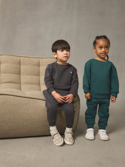Charcoal Grey/Green Sweatshirt and Joggers Set 2 Pack (3mths-7yrs) image 3