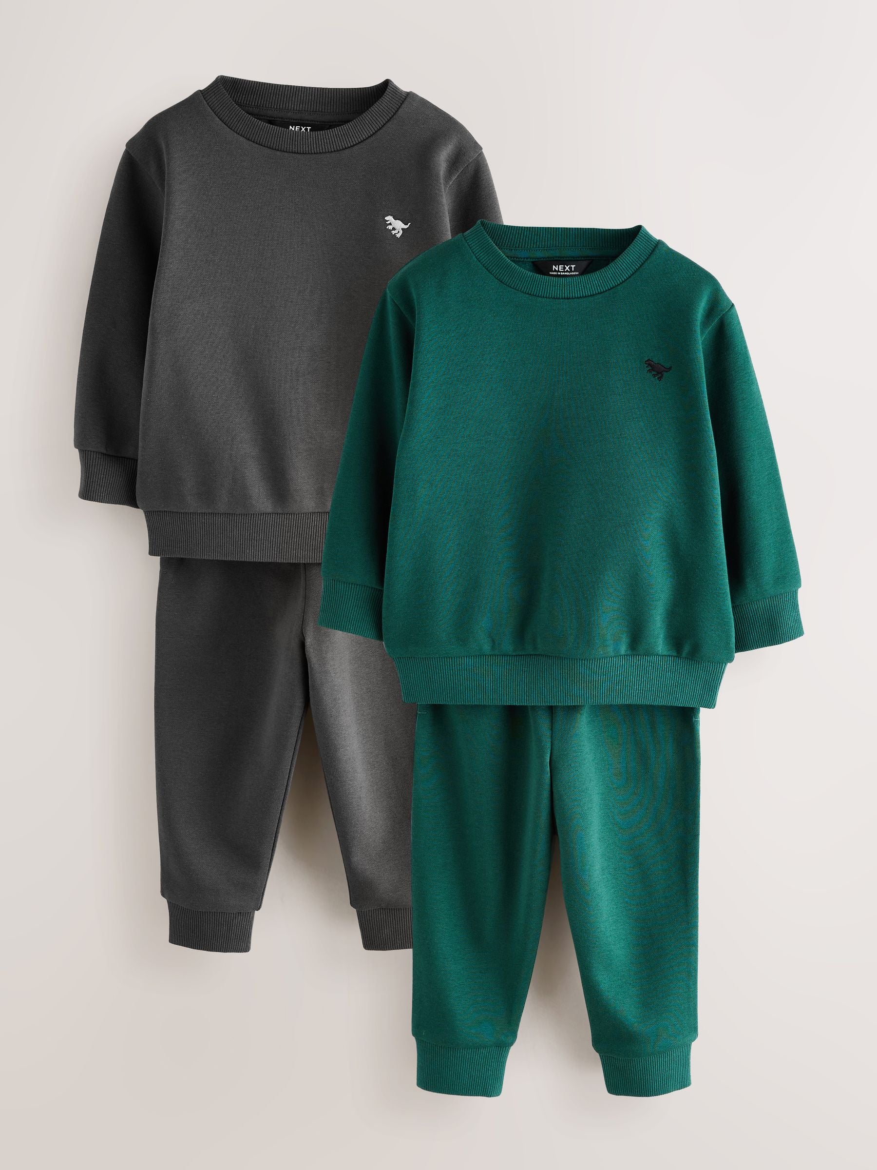 Charcoal Grey/Green Sweatshirt and Joggers Set 2 Pack (3mths-7yrs) image 4