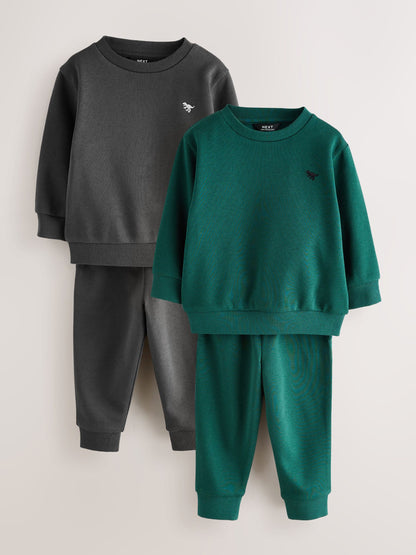 Charcoal Grey/Green Sweatshirt and Joggers Set 2 Pack (3mths-7yrs) image 4