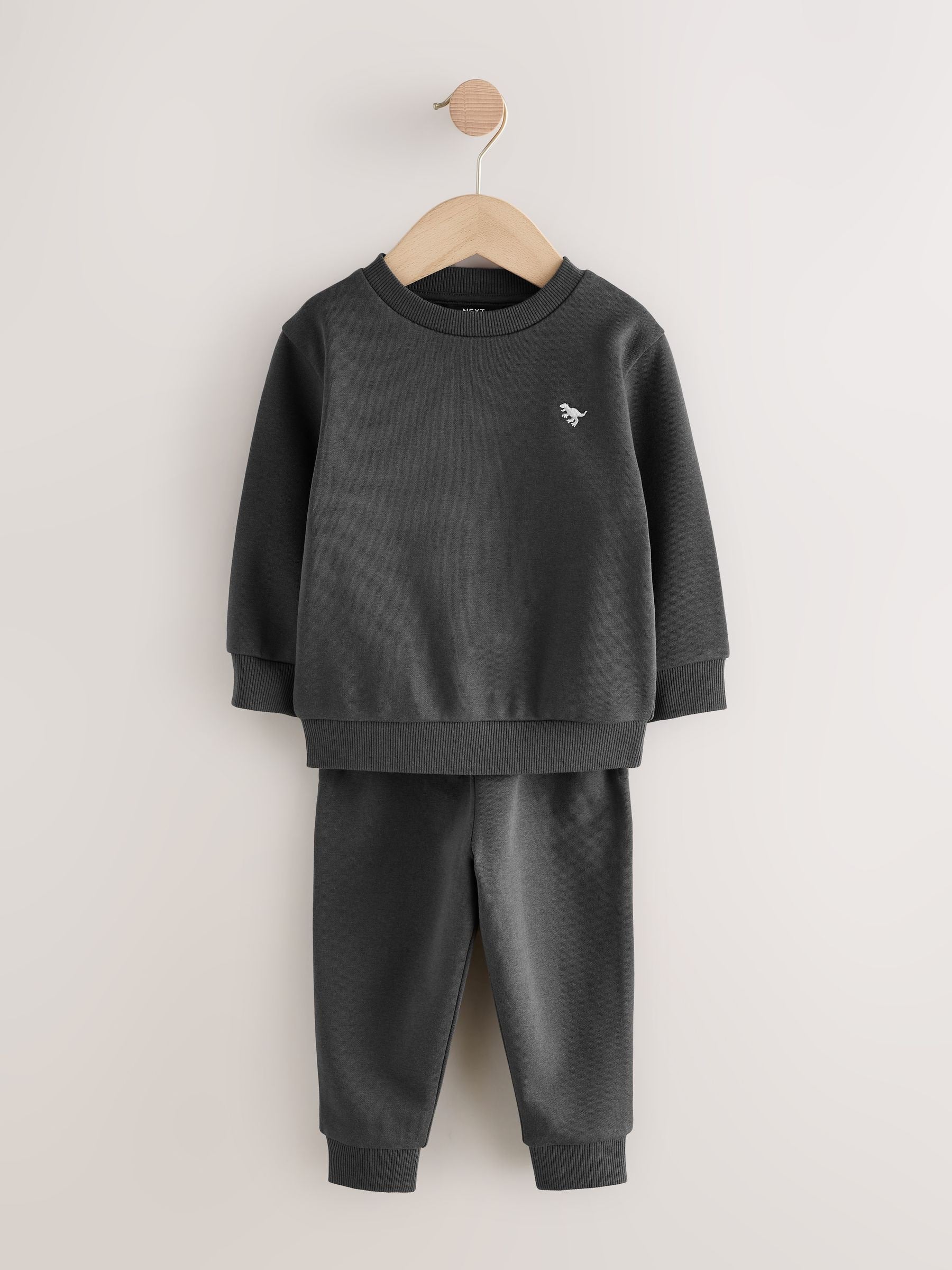 Charcoal Grey/Green Sweatshirt and Joggers Set 2 Pack (3mths-7yrs) image 8