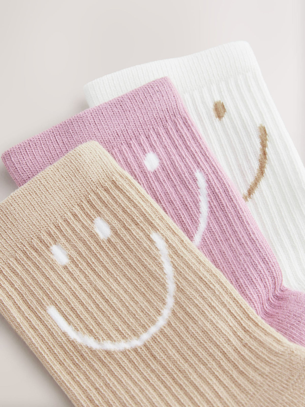 Purple, White and Neutral Cotton Rich Cushioned Sole Ankle Socks 3 Pack image 2