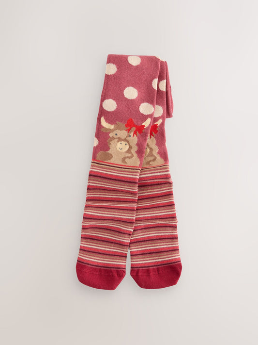Plum Red Cotton Rich Hamish The Highland Cow Character Tight image 1