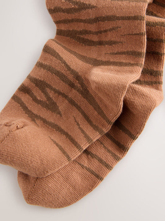 Neutral Cotton Rich Zebra Print Tight image 3