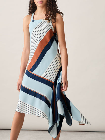 Reiss Blue Print Holly 4-9 yrs Stripe-Print Handkerchief Dress - image 3
