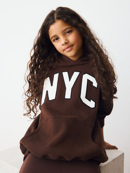 Chocolate Brown Slogan Hoodie (3-16yrs)