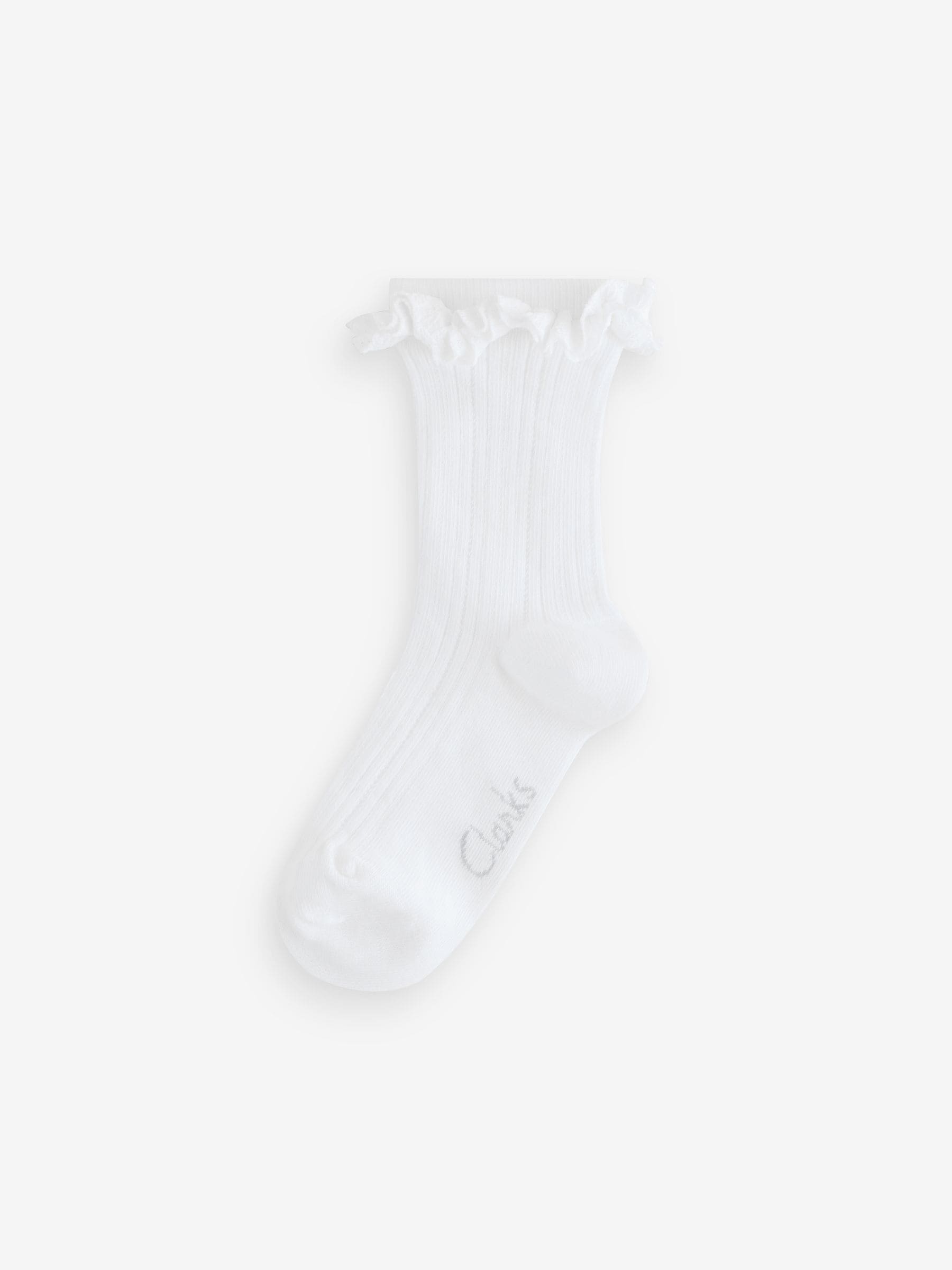 Clarks White Frill School Socks 5 Pack image 4