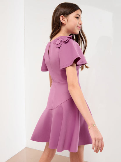 Lipsy Purple Scuba 3D Corsage Dress (5-14yrs) - image 4