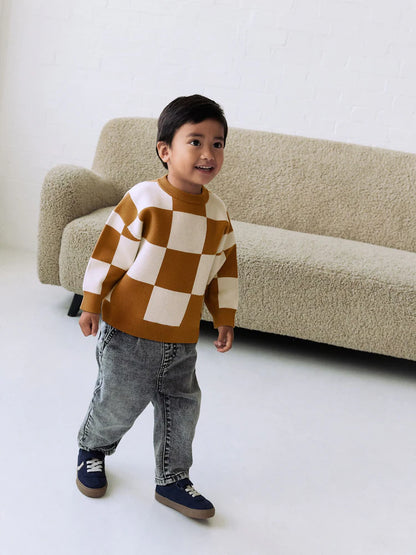 Tan Brown Knitted Crew Neck Jumper (3mths-7yrs)