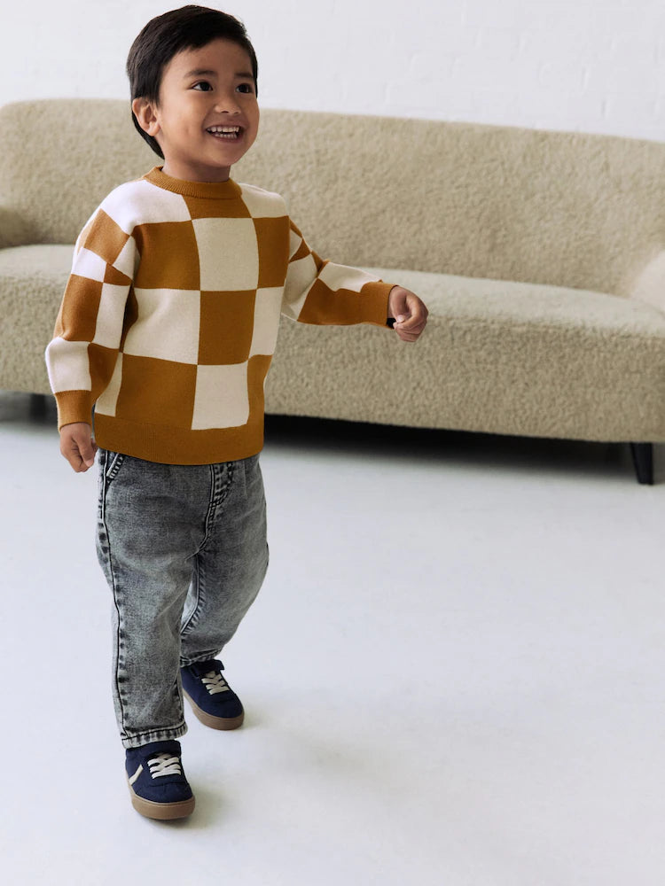 Tan Brown Knitted Crew Neck Jumper (3mths-7yrs)