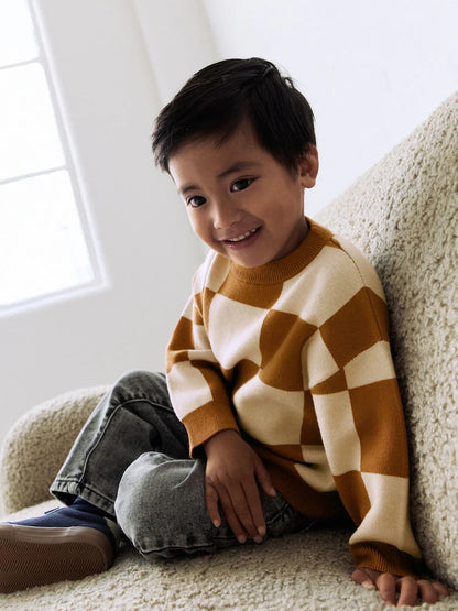 Tan Brown Knitted Crew Neck Jumper (3mths-7yrs)