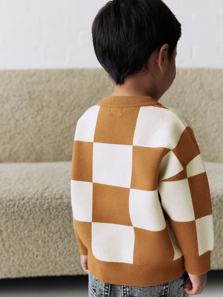 Tan Brown Knitted Crew Neck Jumper (3mths-7yrs)