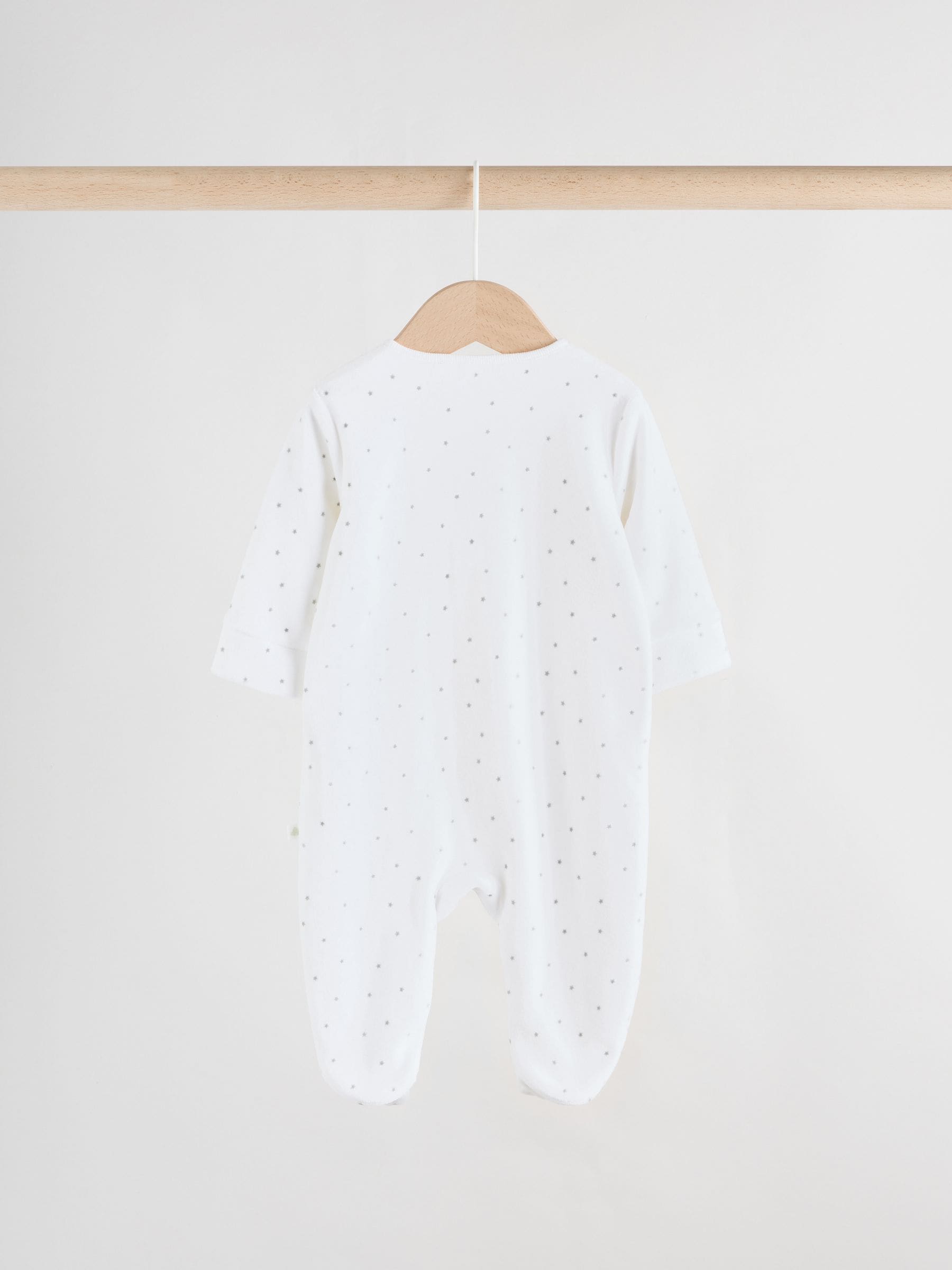 Grey Velour Two Way Zip Baby Sleepsuits 2 Pack (0-2yrs) image 5
