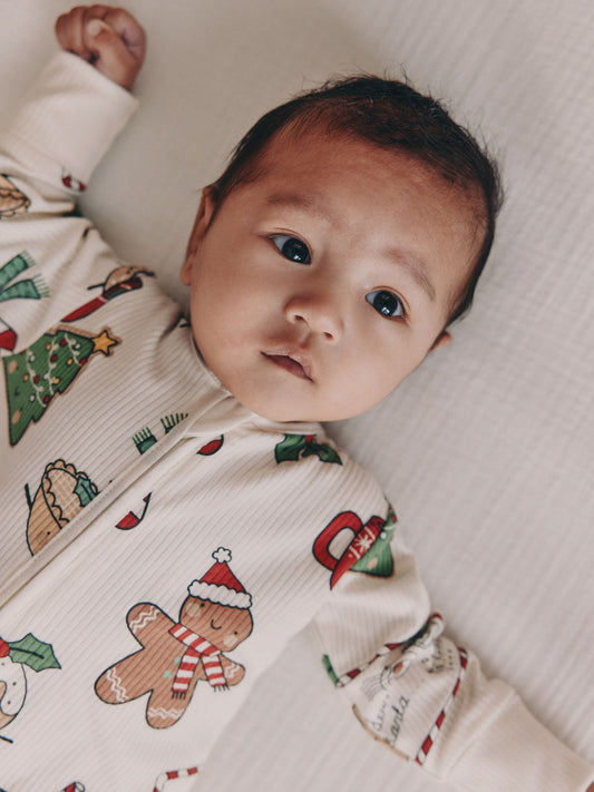 Multi Baby Christmas Character Sleepsuit (0mths-3yrs)