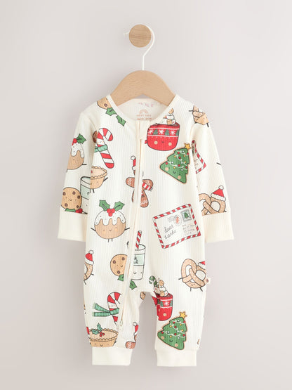 Multi Baby Christmas Character Sleepsuit (0mths-3yrs)
