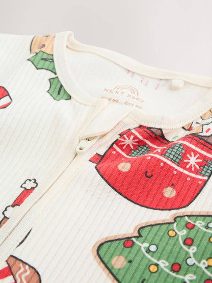 Multi Baby Christmas Character Sleepsuit (0mths-3yrs)