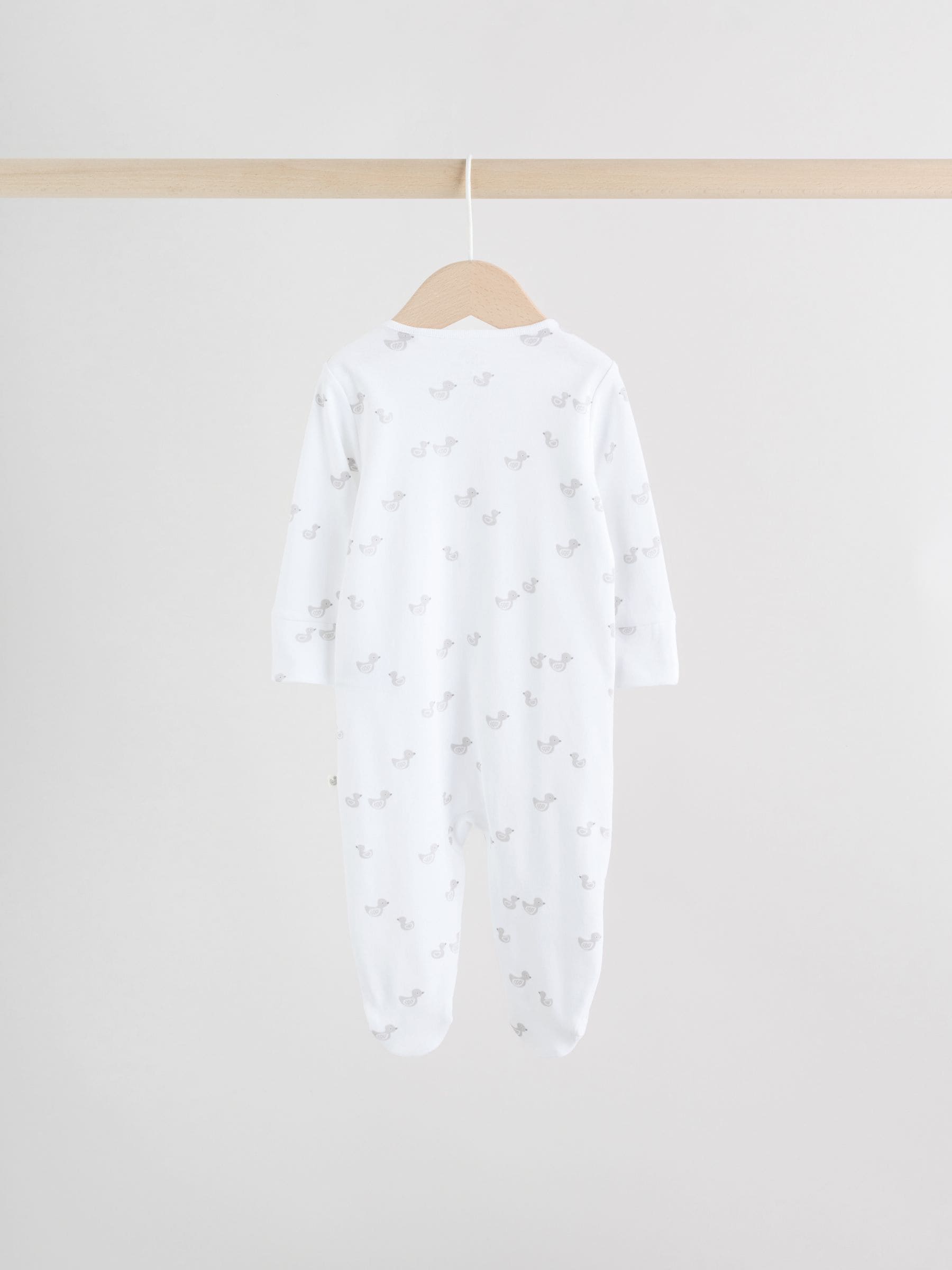 Grey Baby Two Way Zip Sleepsuits 3 Pack (0-2yrs) image 6
