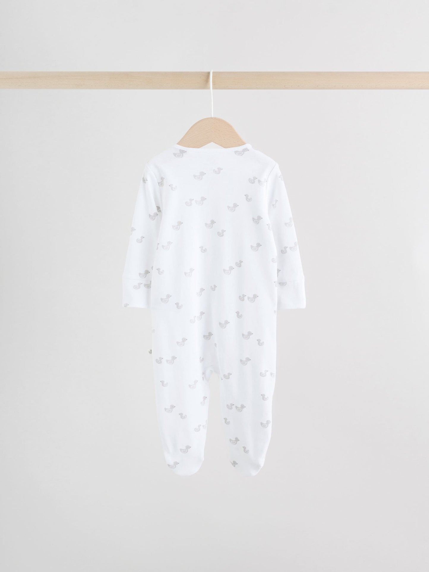 Grey Baby Two Way Zip Sleepsuits 3 Pack (0-2yrs) image 6