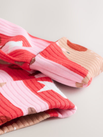 Pink Baby Christmas Reindeer Stripe Sleepsuit (0mths-3yrs)